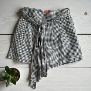 CARTONNIER by Anthropologie Black White Plaid High Rise Shorts size 0